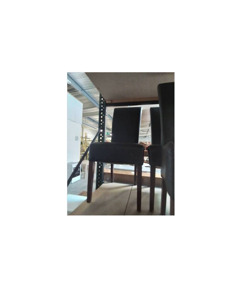 CHAISE PIÈTEMENT BOIS ASSISE PU CHOCOLAT 