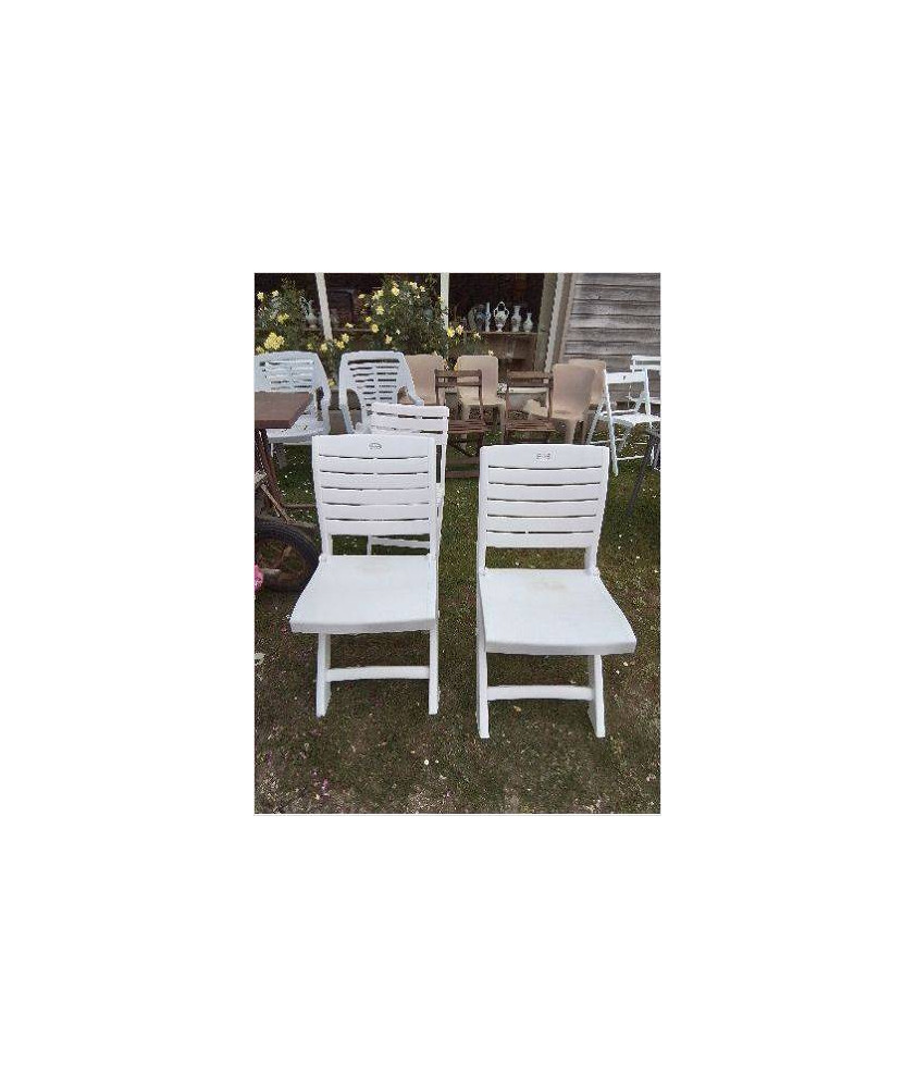 CHAISE DE JARDIN PLIANTE RÉSINE BLANC ALIBERT