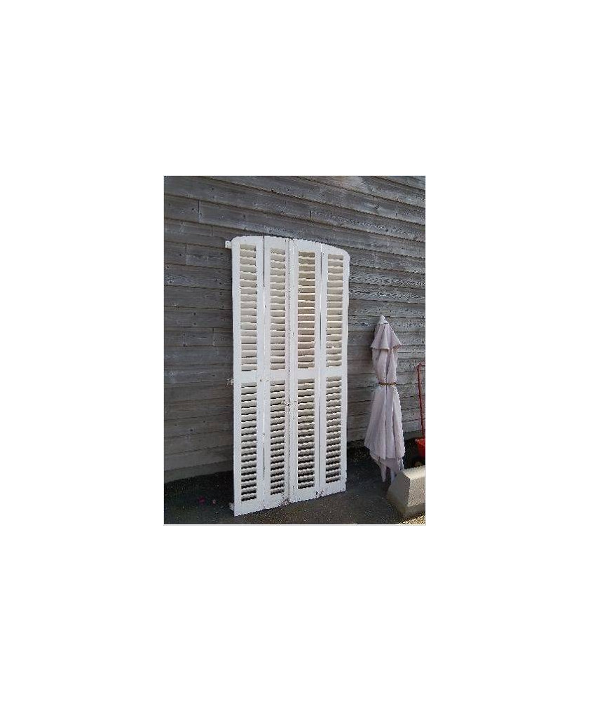 PAIRE DE PERSIENNES BOIS PEINT 202X91