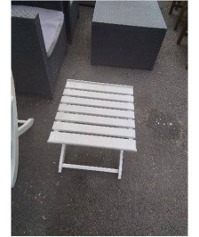 TABLE BASSE DE JARDIN RÉGLABLE HAUTEUR RESINE BLANC AJOURÉ TRICONFORT