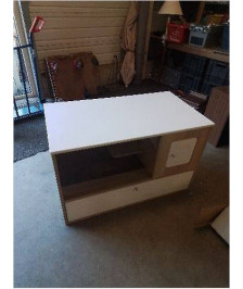CAGE D’INTÉRIEUR POUR LAPIN OU RONGEURS BOIS CLAIR ET BLANC LAQUÉ 