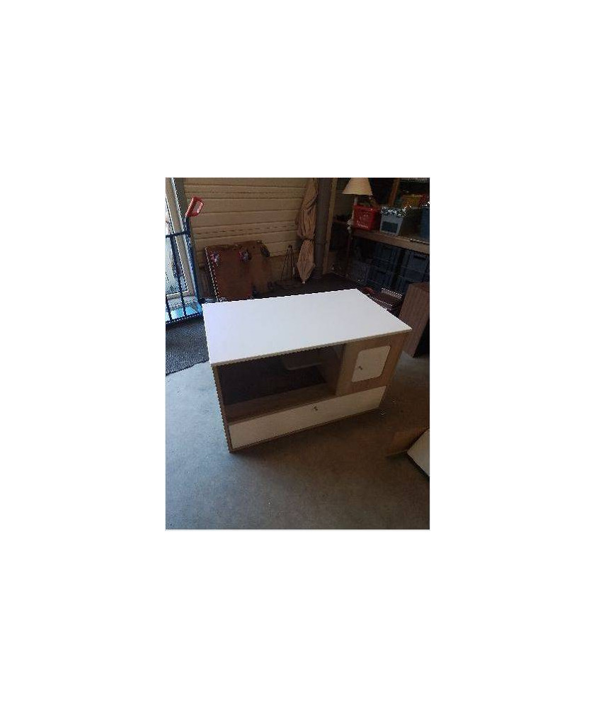 CAGE D’INTÉRIEUR POUR LAPIN OU RONGEURS BOIS CLAIR ET BLANC LAQUÉ CAGE D’INTÉRIEUR POUR LAPIN OU RONGEURS BOIS CLAIR ET BLANC LAQUÉ