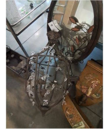 SUSPENSION FER FORGÉ GRIS 3 FEUX 