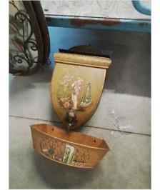 FONTAINE TOLE PEINTE DECOR ASIATIQUE
