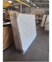 SOMMIER TAPISSER BLANC  A LATTES PRIMO  AVEC 4 PIEDS 160X200
