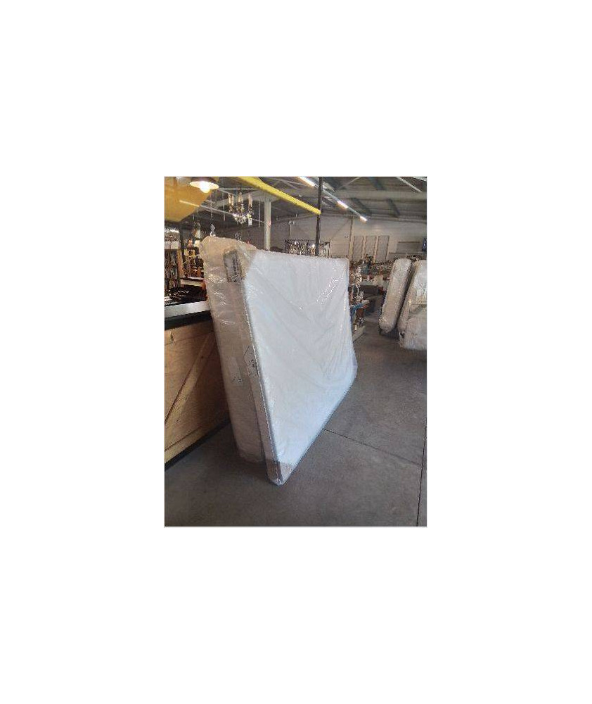 SOMMIER TAPISSER BLANC  A LATTES PRIMO  AVEC 4 PIEDS 160X200