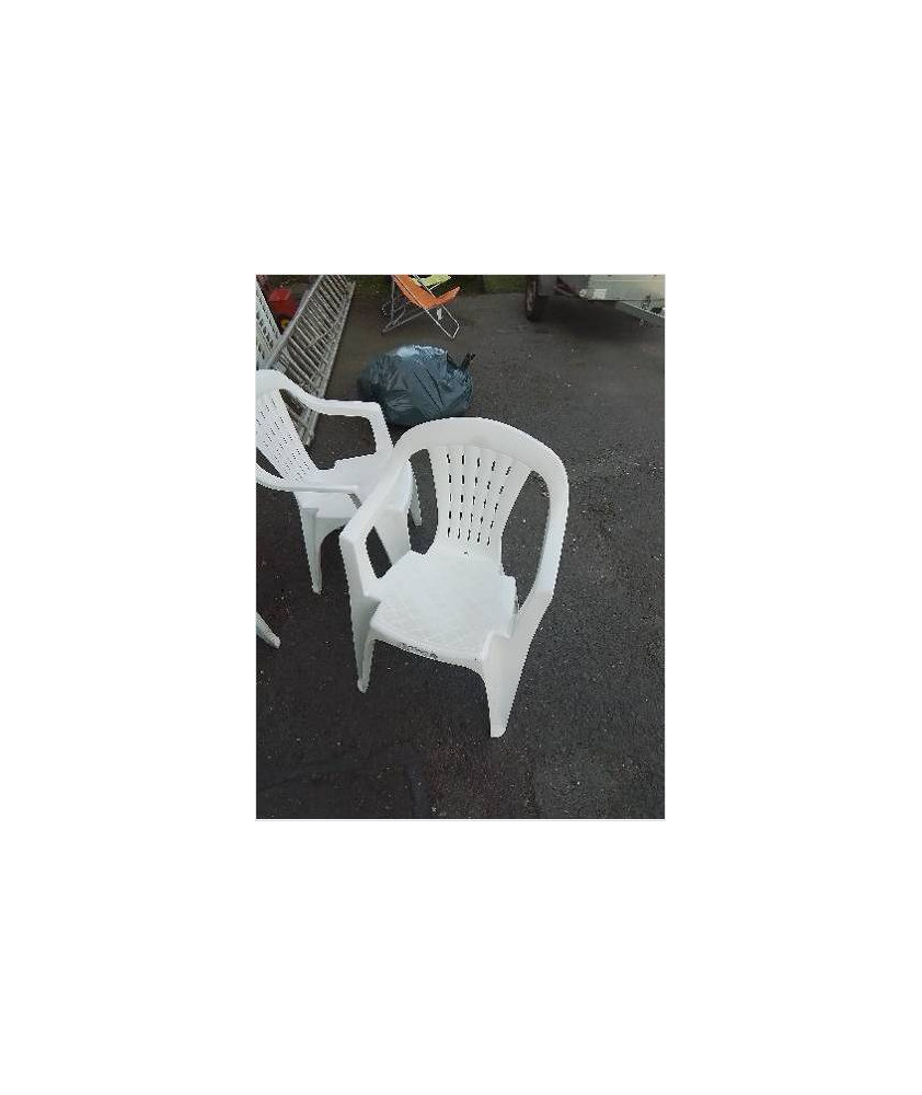 FAUTEUIL DE JARDIN RESINE BLANC AJOURÉ 