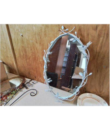 MIROIR OVAL GRIS