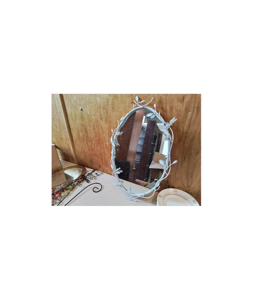 MIROIR OVAL GRIS