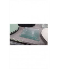ASSIETTES VERRE CARREES X4 