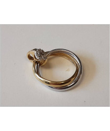 PENDENTIF OR 18K DOUBLE BAGUE DIAMANT 2.50GR