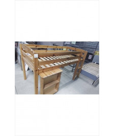 LIT MI HAUTEUR PIN 90X190 + BUREAU 