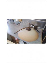 LUSTRE ROND  FER VERRE 
