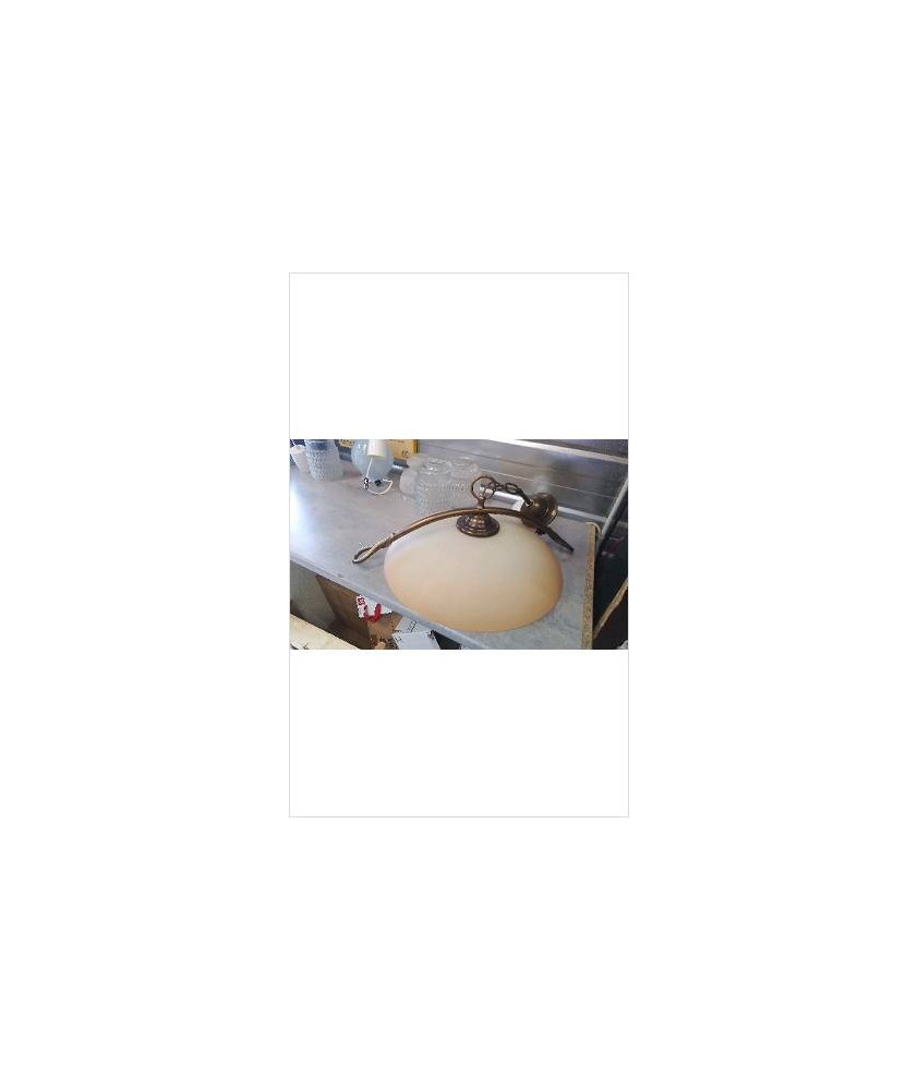 LUSTRE ROND  FER VERRE 