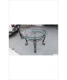 TABLE RONDE DESSUS VERRE