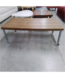 TABLE BASSE A ROULETTES STYLE INDUSTRIEL