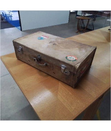 VALISE CUIR 1930 ÉTIQUETES BATEAUX
