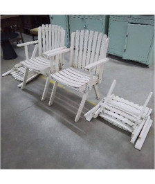 FAUTEUILS DE JARDIN PLIANTS VINTAGE LOT DE 4 