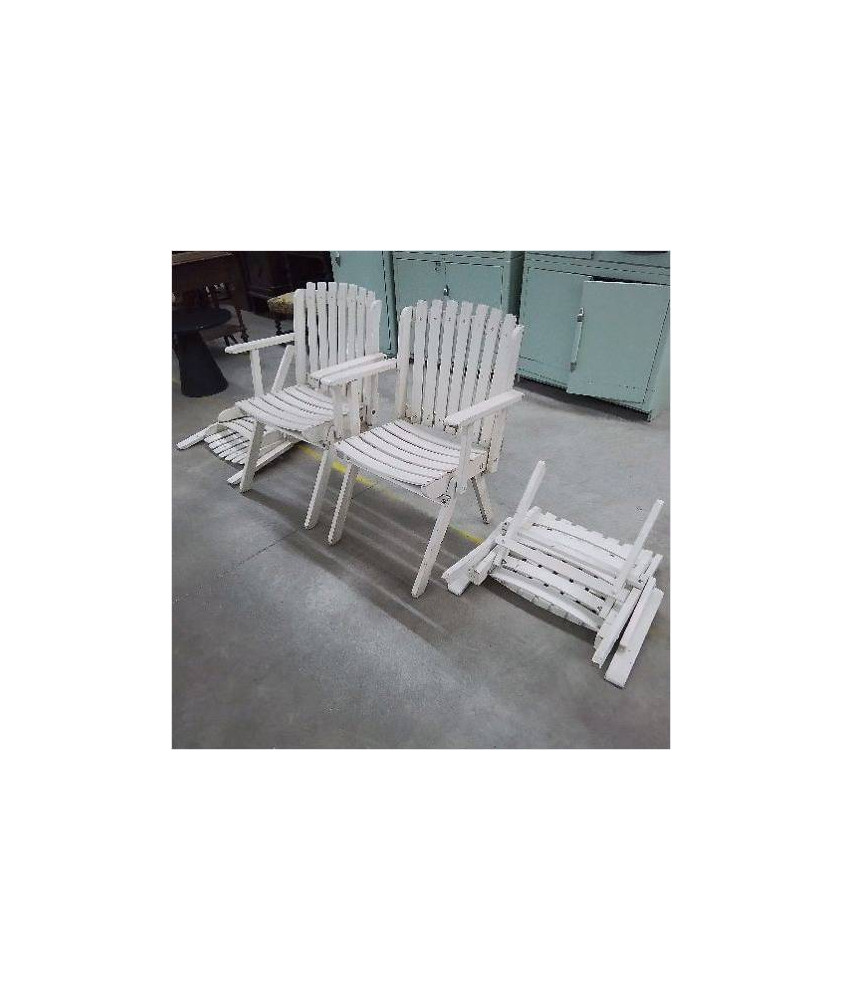 FAUTEUILS DE JARDIN PLIANTS VINTAGE LOT DE 4 