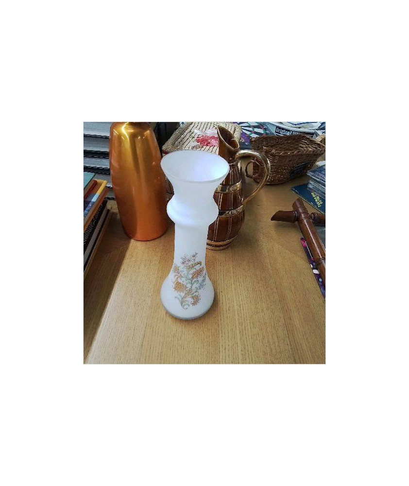 VASE BLANC DECOR FLEURS