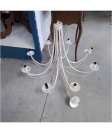LUSTRE 8 BRANCHES BLANCHE