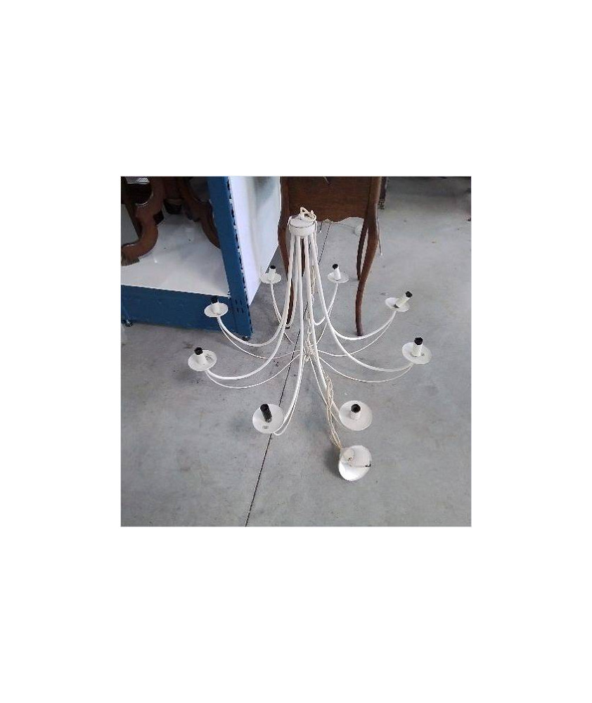 LUSTRE 8 BRANCHES BLANCHE