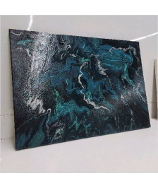 TOILE PEINTE BLEUE 