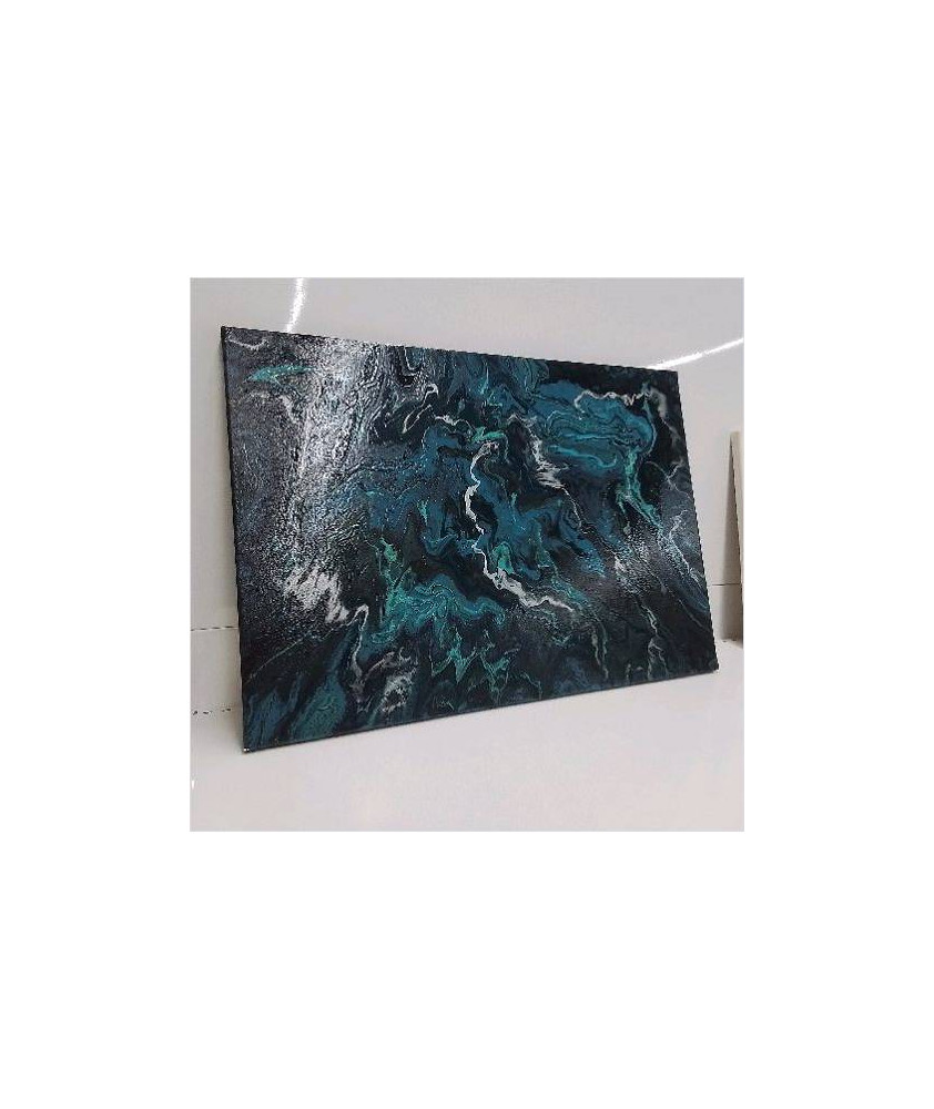TOILE PEINTE BLEUE 