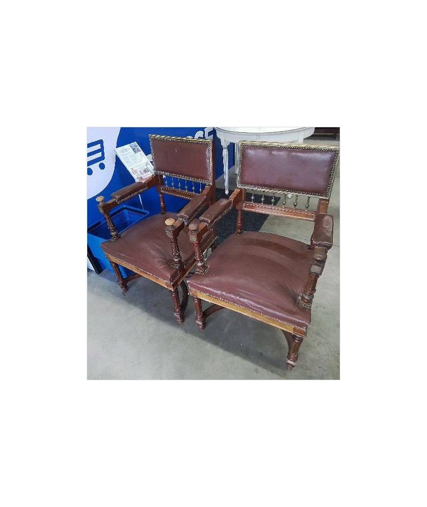 FAUTEUIL CUIR MARRON