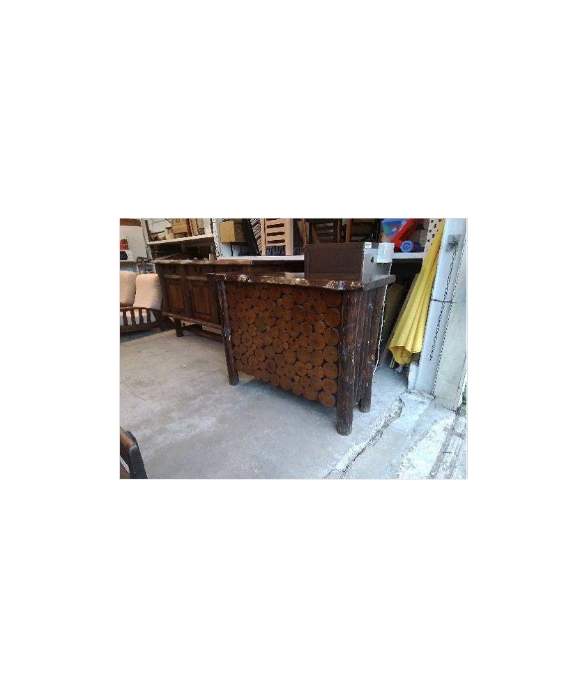 BAR DE STYLE RUSTIQUE EN RONDIN ANNEE 70 OLAVI HANNINEN