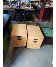 CAISSON DE BUREAU BOIS CLAIR 2 TIROIRS 