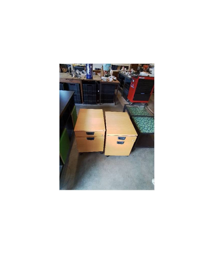 CAISSON DE BUREAU BOIS CLAIR 2 TIROIRS 
