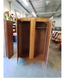 ARMOIRE PENDERIE ANGLAISE ART DECO BOIS CLAIR 2 PORTES
