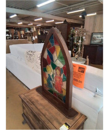 VITRAUX MURAL ENCADREMENT BOIS HAUTEUR 1M