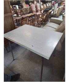 TABLE RECTANGULAIRE FORMICA BLANC A RALLONGES 