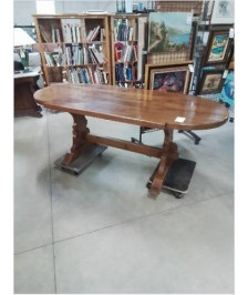 TABLE MONASTÈRE OVALE  ECHANCREE CHENE 200X88X77