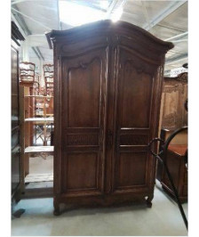 ARMOIRE DE PORT ACAJOU MOULURÉ ET SCULPTÉ FIN XVIIIE DÉBUT 19E 254X150X60