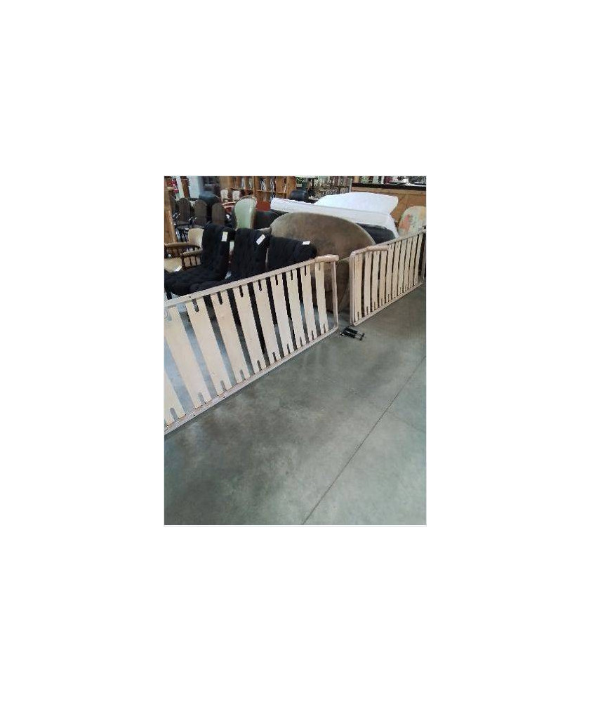PAIRE DE SOMMIERS CADRE MÉTAL CRÈME A LATTES 2X80X160