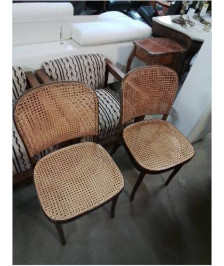 PAIRE DE CHAISES BISTROT PAR JOSEF HOFFMAN POUR FMG ANNÉES 50