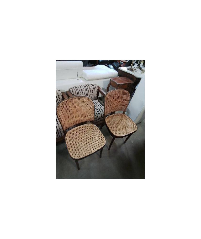 PAIRE DE CHAISES BISTROT PAR JOSEF HOFFMAN POUR FMG ANNÉES 50