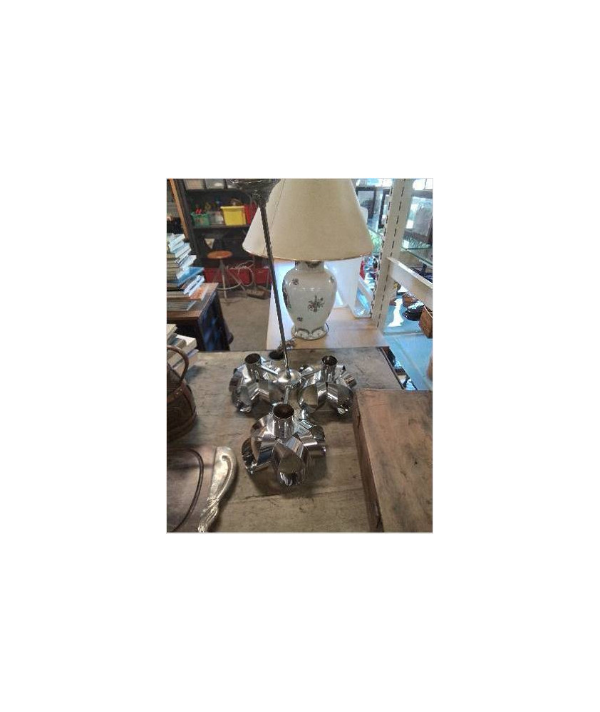 LUSTRE MÉTAL INOX 3 FEUX