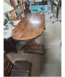 TABLE MONASTÈRE OVALE  ECHANCREE CHENE 200X88X77