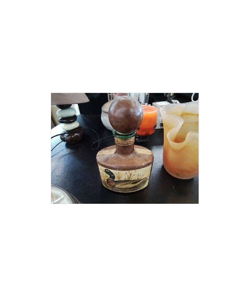 CARAFE VINTAGE EN CUIR CANARD 