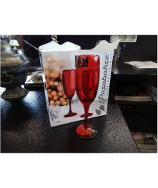 LOT DE 6 VERRES TEINTE ROUGE PASABAHCE