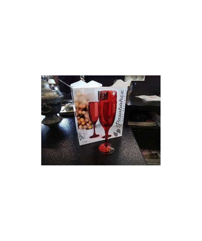 LOT DE 6 VERRES TEINTE ROUGE PASABAHCE