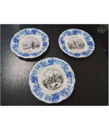 3 ASSIETTES CÉRAMIQUE EXPÉDITION D ORIENT GIEN 1845