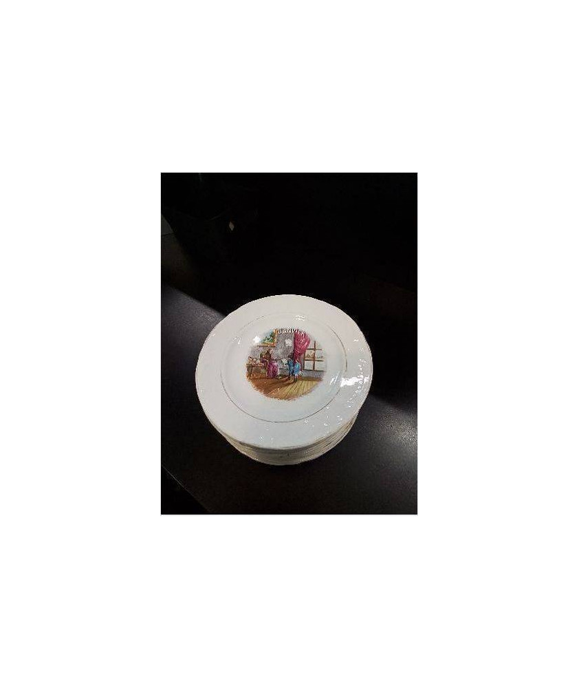 12 ASSIETTES TERRE DE FER ST AMAND LES MOIS (OCTOBRE RECOLLEE)