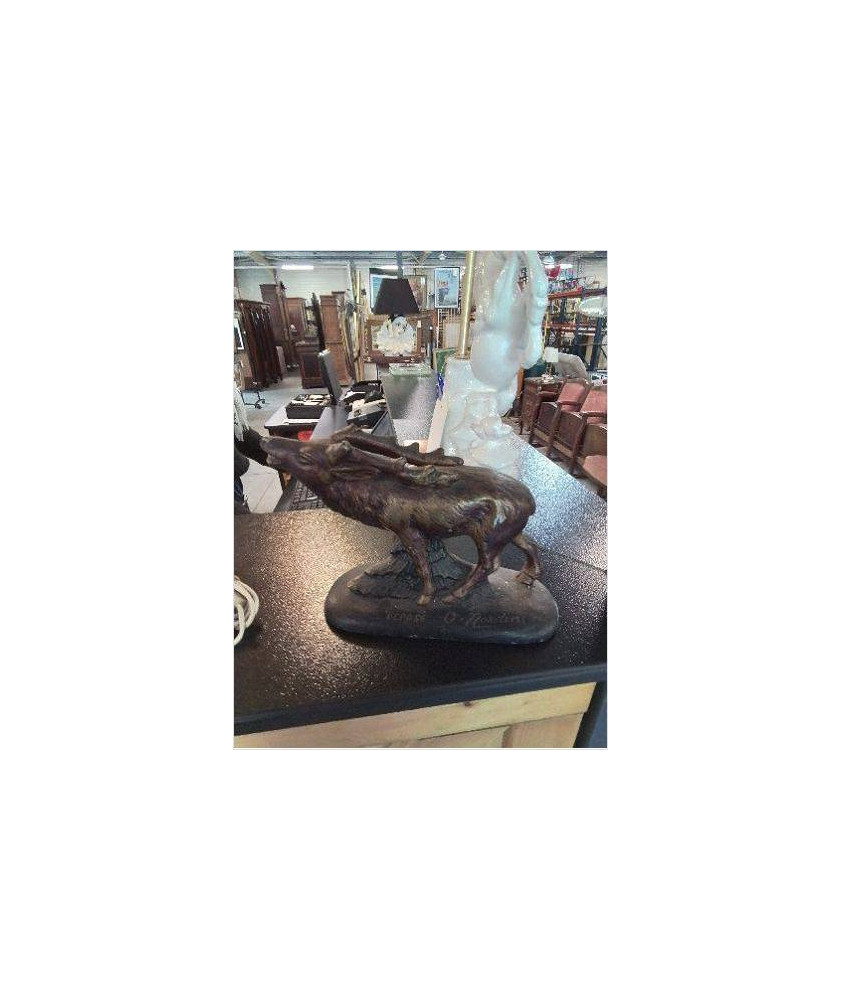 SCULPTURE PLATRE CERF