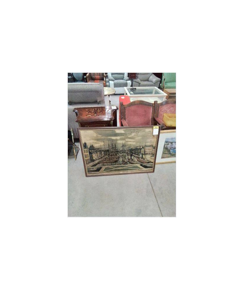 TABLEAU REPRODUCTION BASSIN DU COMMERCE PORT DU HAVRE BERNARD BUFFET TABLEAU REPRODUCTION BASSIN DU COMMERCE PORT DU HAVRE BERNARD BUFFET