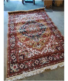TAPIS LAINE ROUGE NOIR ECRU OCRE 260X167